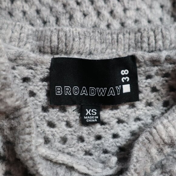 Broadway 38 Wool Sweater Women's XS Gray Twee Boho Bohemian Feminine Night Out - Picture 2 of 10